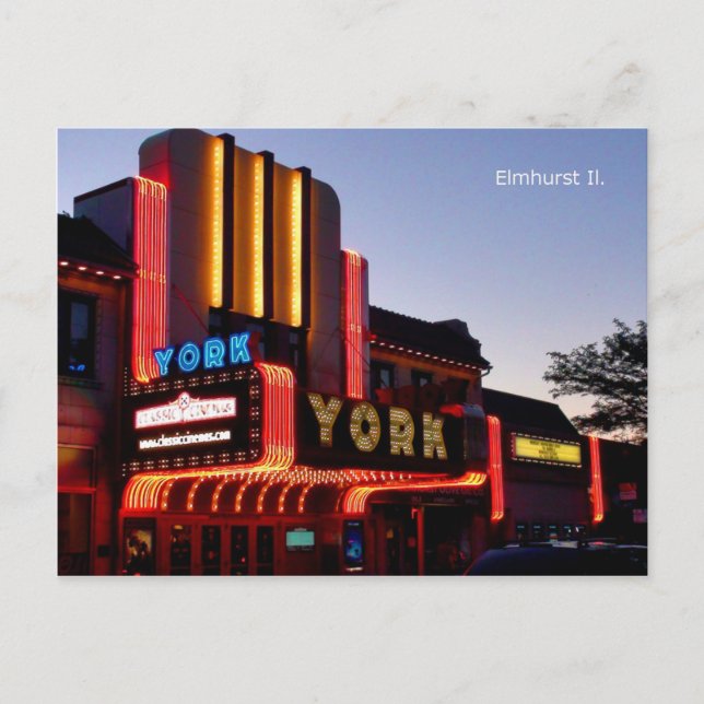 York Theater Marquee, Restored Gem in Elmhurst II. Postkarte (Vorderseite)