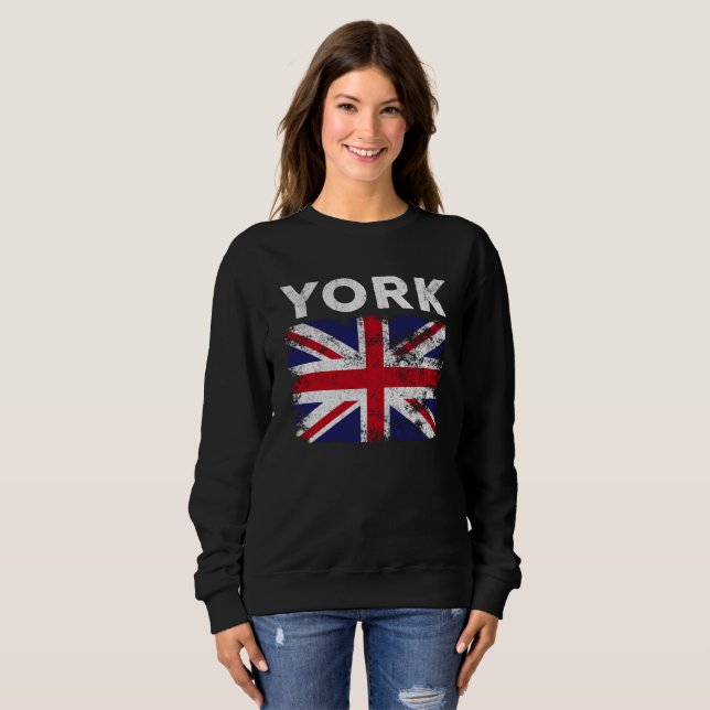 York UK Flag England Souvenir Sweatshirt (Vorne ganz)