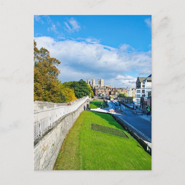 York Walls und Minster Postkarte (Vorderseite)