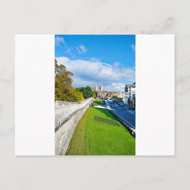York Walls und Minster Postkarte (Vorderseite)