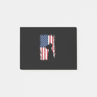 Yorkie amerikanische Flaggen-Silhouette Post-it Klebezettel