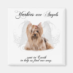 Yorkie Angel Magnet