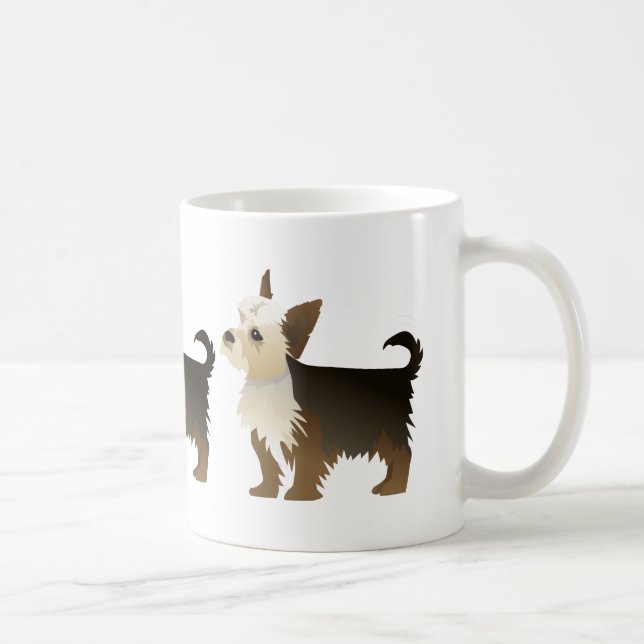 Yorkie Basic Breed Customizing mit Text und Farbe Kaffeetasse (Rechts)