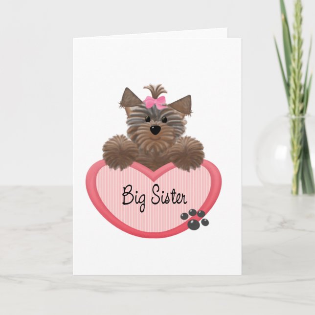 Yorkie Big Sister Karte (Vorderseite)