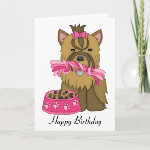 Yorkie Birthday Card Karte