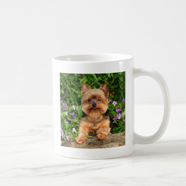 Yorkie Blumen Kaffeetasse (Rechts)