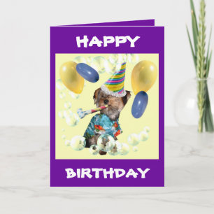 Yorkie Bonne carte d'anniversaire