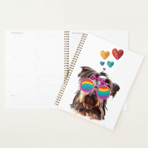 Yorkie Chien avec Coeurs Saint-Valentin