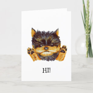 Yorkie Chien Chien Chien Carte de voeux Valentine