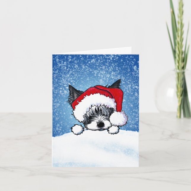 Yorkie Christmas Card Feiertagskarte (Vorderseite)