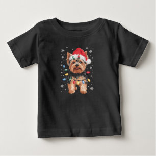Yorkie Christmas Dog Long Xmas Geschenk Baby T-shirt