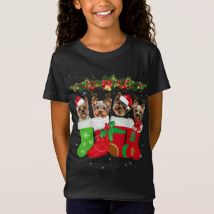Yorkie Christmas Strumpf Dog Lover Xmas Geschenk T-Shirt