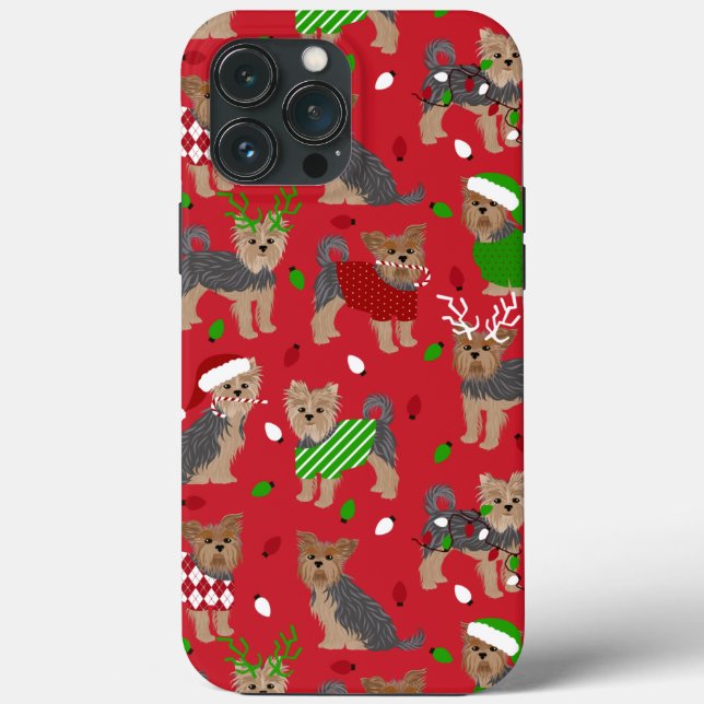 Yorkie Christmas Yorkshire Terrier Dog Case-Mate iPhone Hülle (Rückseite)