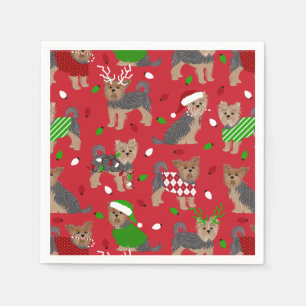 Yorkie Christmas Yorkshire Terrier Dog Serviette