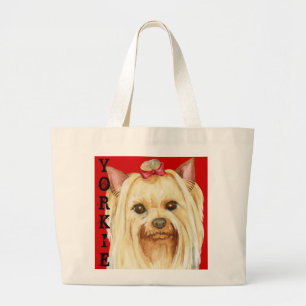 Yorkie Color Block Große Totttasche Jumbo Stoffbeutel
