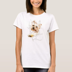 Yorkie dans sac à dos - T-shirt Dessin Couleur