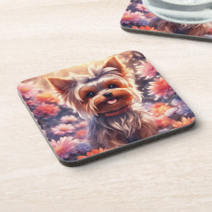 Yorkie - dessous de verre avec dos de liège - ense