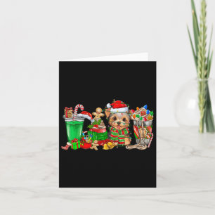 Yorkie Dog Christmas Pajamas Kaffee Latte Tasse Xm Karte