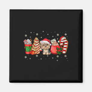 Yorkie Dog Christmas Pajamas Kaffee Latte Tasse Xm Magnet