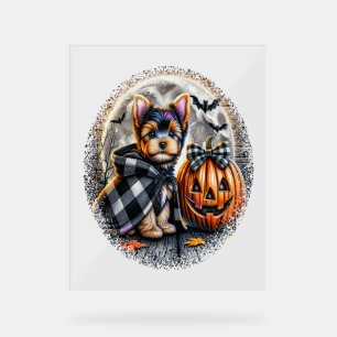 Yorkie Dog Halloween Acrylschild