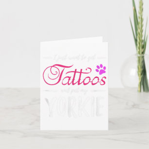 Yorkie Dog Lover Tattoo Funny Dog Mama Geschenk Id Karte