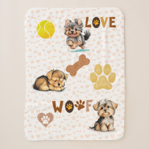 Yorkie Dog Lovers Sherpa Blanket Sherpadecke