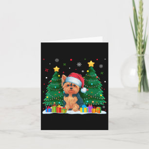 Yorkie Dog Lovers Weihnachtsmannmütze Ugly Christm Karte