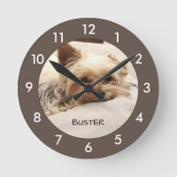 Yorkie Dog Personalized Round Clock