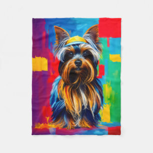 Yorkie Dog Pop Art Fleecedecke