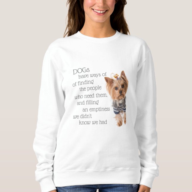 Yorkie Dog Quotes Womans Sweatshirt (Vorderseite)