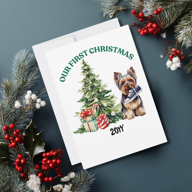 Yorkie Dog Watercolor Weihnachten Personalisiert (Von Creator hochgeladen)