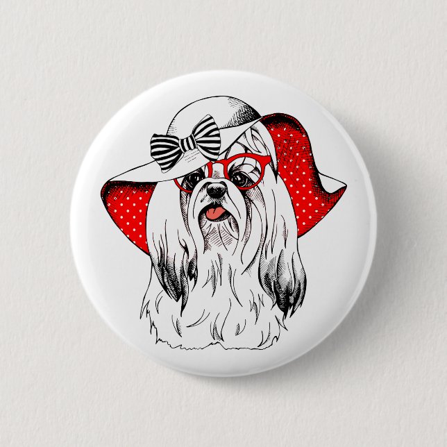 Yorkie Fashion Shoot Button (Vorderseite)