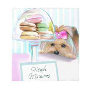 Yorkie Franzosen Macarons Notizblock