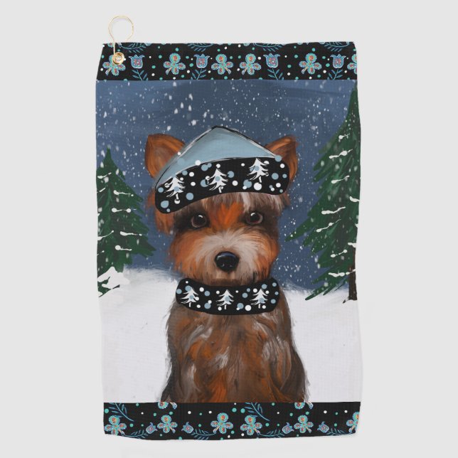 Yorkie Golfhandtuch (Vorderseite)