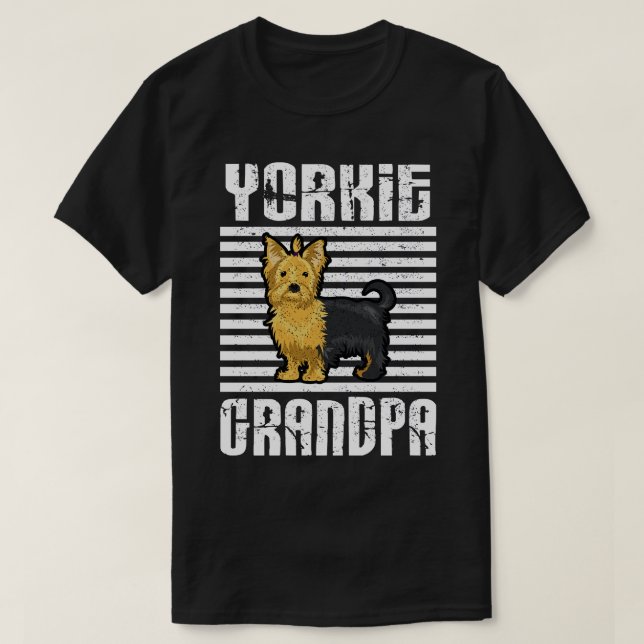 Yorkie Grandpa Proud Hunde T-Shirt (Design vorne)