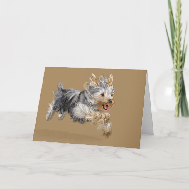 Yorkie Grußkarte, Standard-weiße Umschläge Karte (Vorderseite)