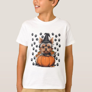 Yorkie Halloween Costume T-Shirt Pumpkin Men Women