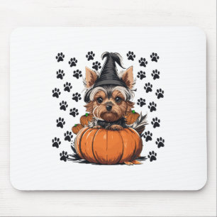 Yorkie Halloween Costume T-Shirt Pumpkin Men Women Mousepad