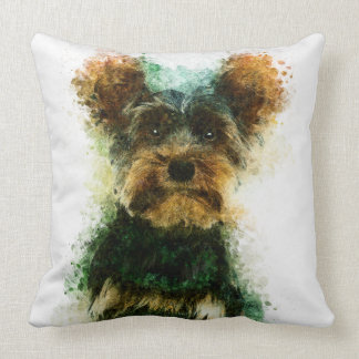 Yorkie/Haustier-Porträt Yorkshires Terrier Kissen