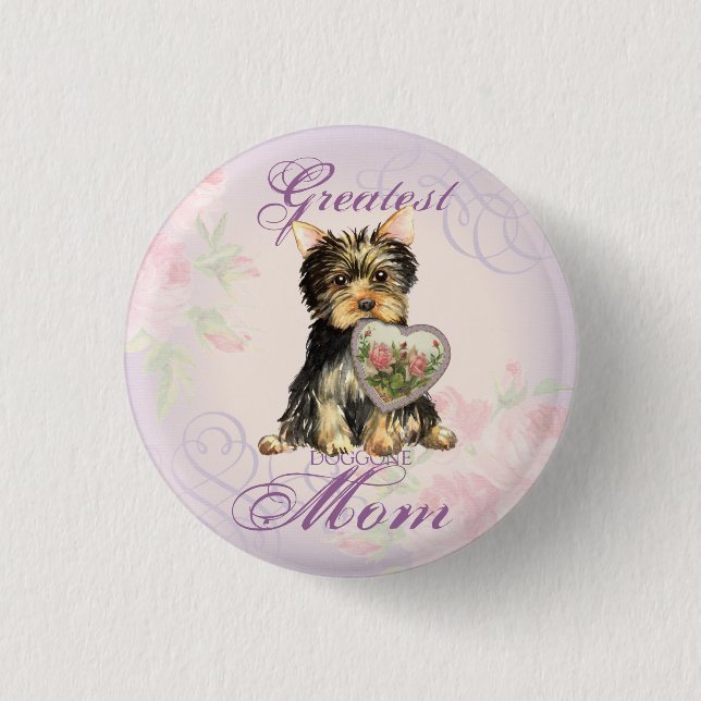Yorkie Heart Mama Button (Vorderseite)