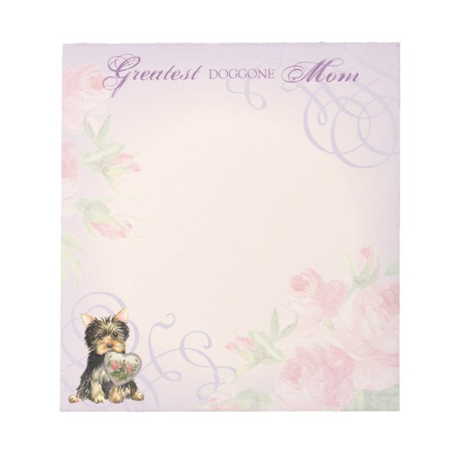 Yorkie Heart Mom Notizblock (Vorderseite)