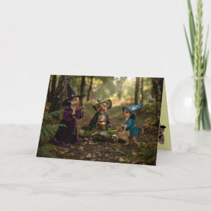 Yorkie Hexe Halloween Karte