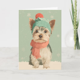 Yorkie Holiday Greeting Karte