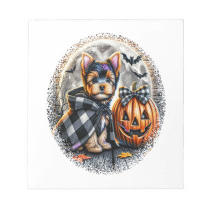 Yorkie Hund Halloween Notizblock