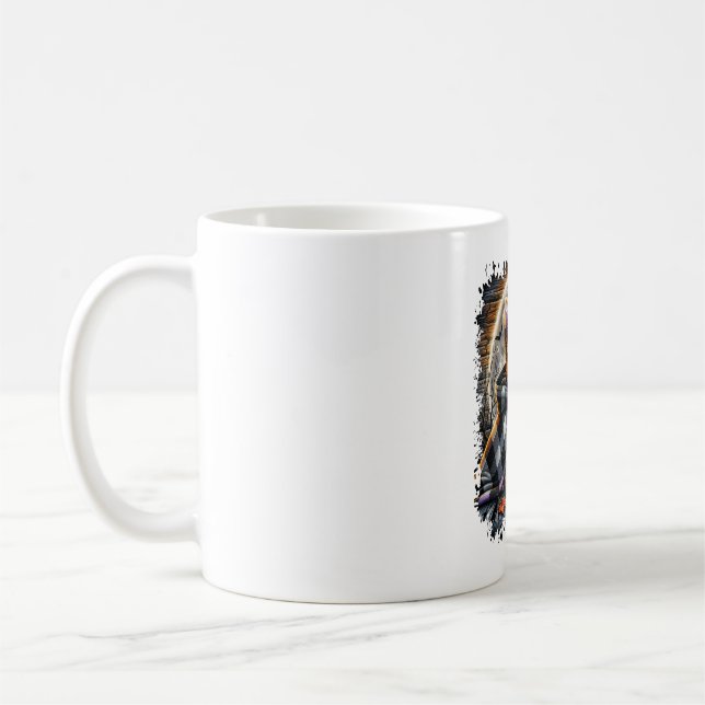 Yorkie-Hund Halloween-Quadrat Kaffeetasse (Links)