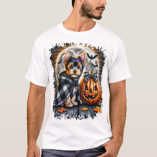 Yorkie-Hund Halloween Quadrat T-Shirt