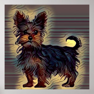 Yorkie Hund niedlich Yorkshire Terrain Pop Haustie Poster