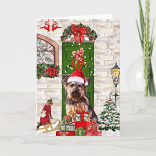 Yorkie Hund Weihnachten   Karte