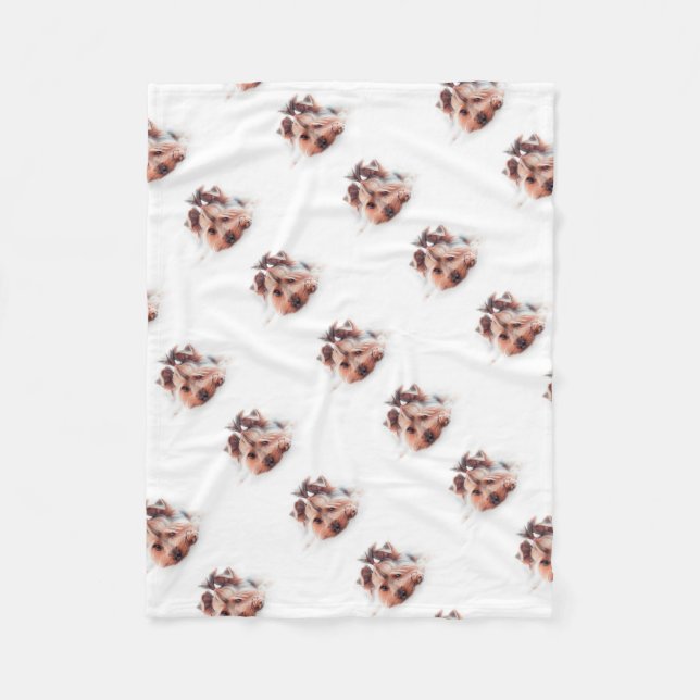 Yorkie HundeLiebe Yorkies Yorkshire Terrier Fleecedecke (Vorderseite)