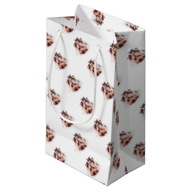 Yorkie HundeLiebe Yorkies Yorkshire Terrier Kleine Geschenktüte (Vorderseite Schrägansicht)